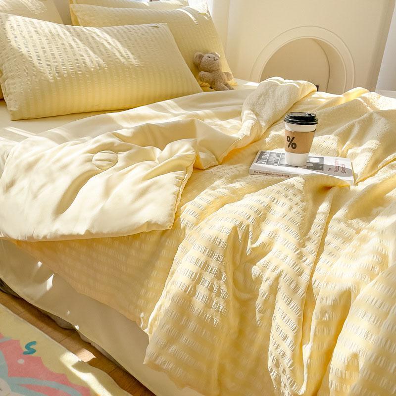 Washed Cotton Plaid Quilt, Air Condition Thin Comforter, Blanket Bedspread, Single, Double, Queen, King Bed Coverlet, Summer