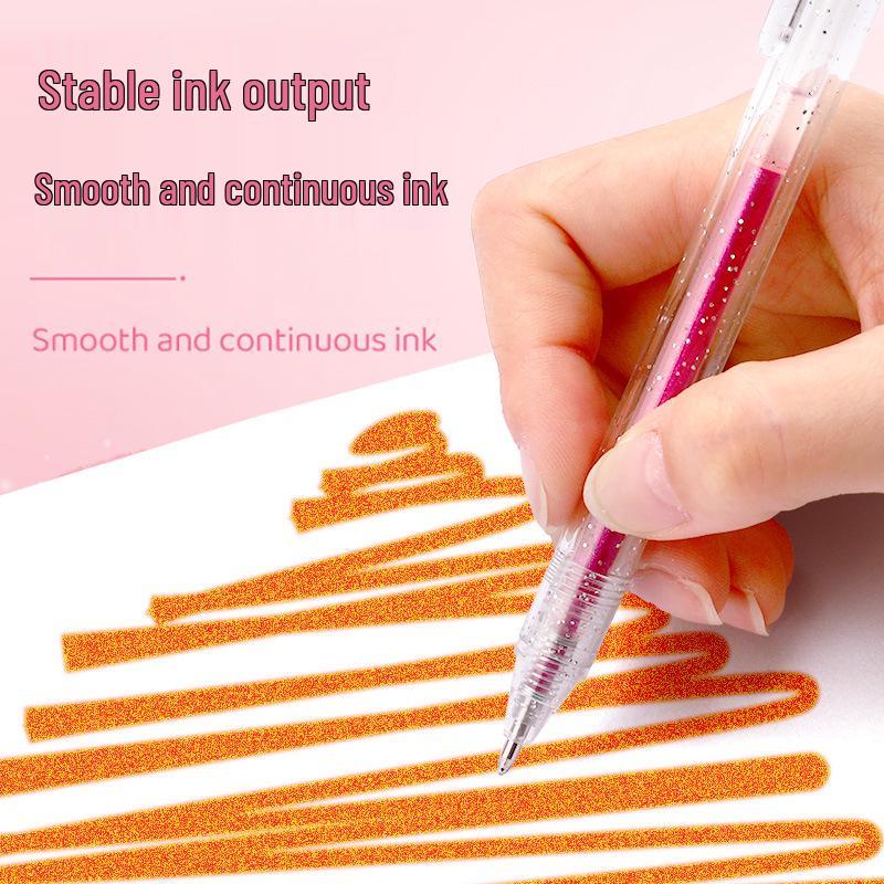 Luminous Glitter Gel Pen - Color-Changing Crystal Sand Effect for Journaling & Drawing.