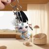 2D Cute Car Acrylic Flat Rearview Mirror Pendant Keychain Accessories