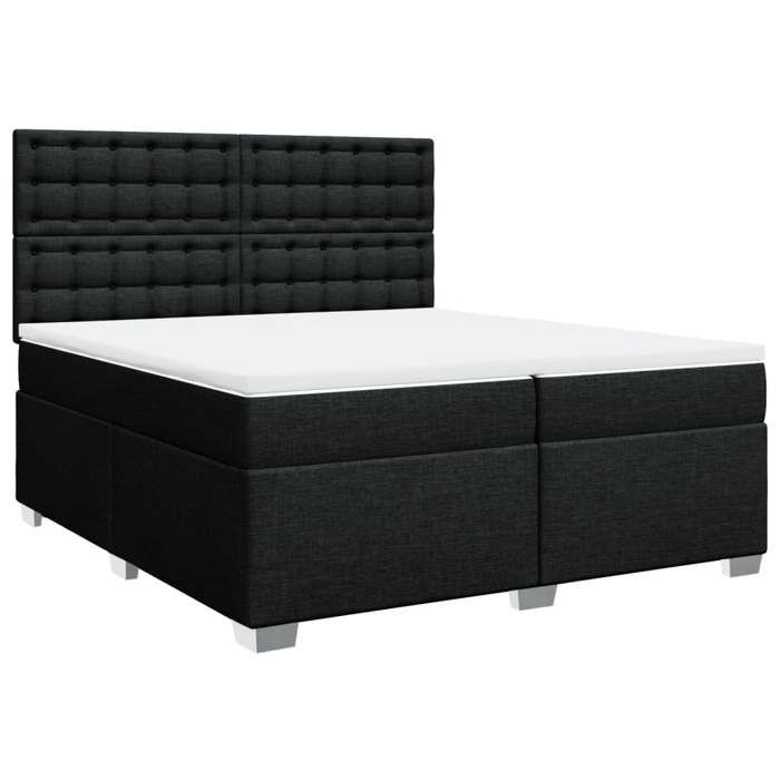 Maison Exclusive - Sommier à lattes de lit avec matelas Noir 200x200 cm Tissu