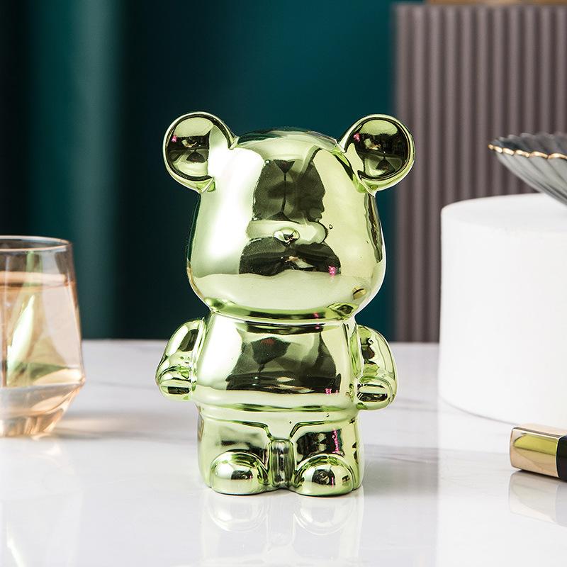 Творческий Tide Play Жестокий медведь животное Керамические фигурки мультфильм Простая копилка Прилавок Настольное украшение Статуя Скульптура