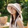 Open Top Design Wide Brim Hat Organza Mesh Beach Hat Foldable Sun Visor Hat  Beach Vacation