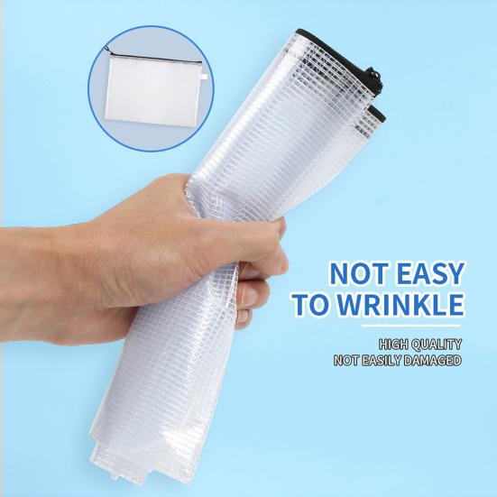 12 шт., водонепроницаемый чехол на молнии, прозрачная прочная многоразовая сумка для хранения файлов для школы, офиса, дома