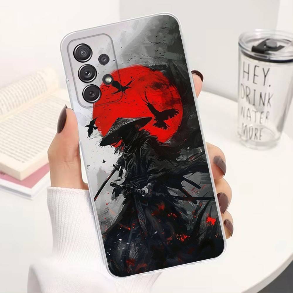B-Бусидо S-Самурай Чехол для телефона для Samsung A30,71,51,S9,10,20,Ultra,FE,Lite, S22,23,21,Plus, Прозрачный, Силиконовый чехол