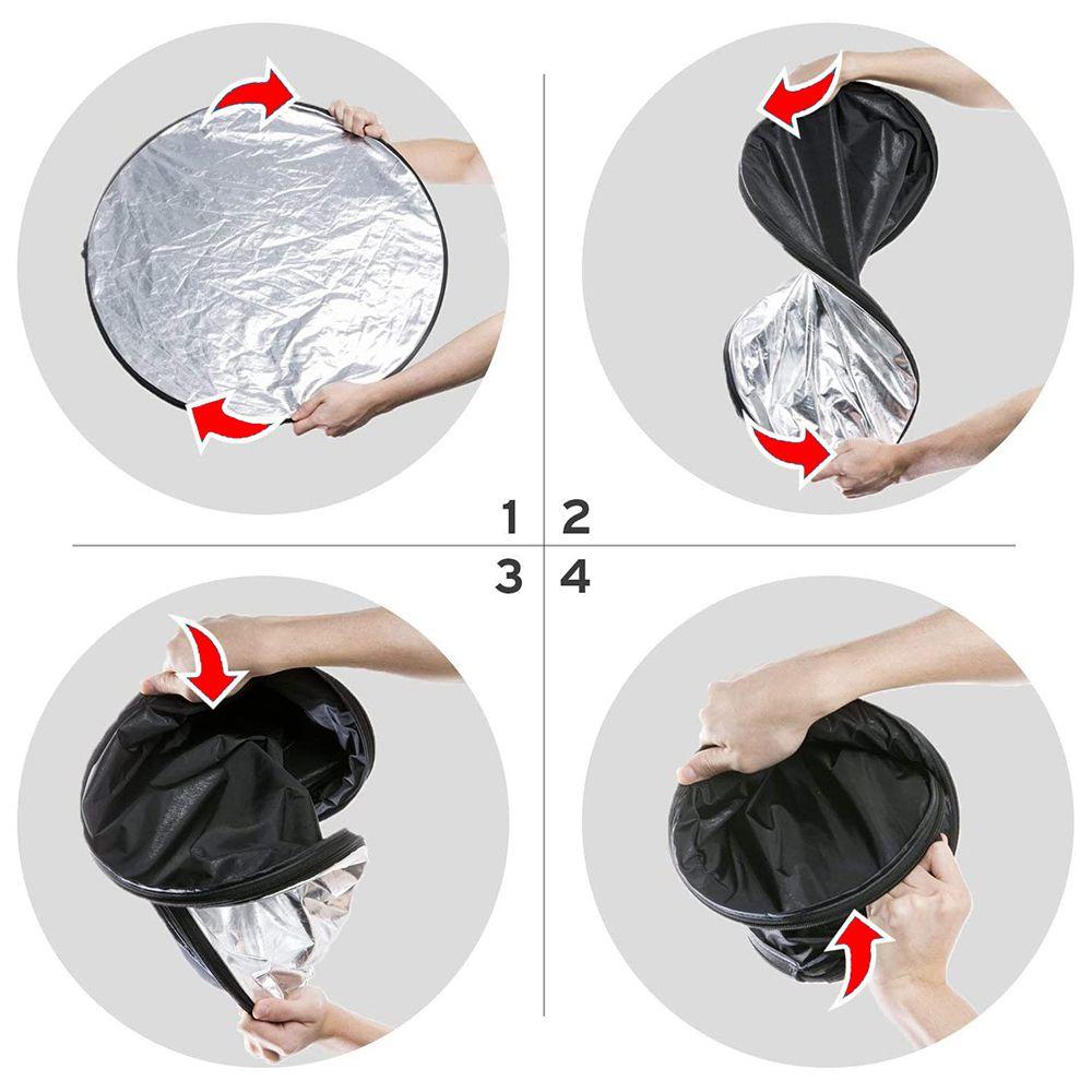 60cm 80cm 110cm Portable 5 In 1 Outdoor Light Diffuser Photography Reflector Collapsible