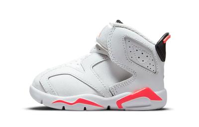 Air Jordan 6 Little Flex Инфракрасная амортизация Устойчивость к истиранию Нескользящая подошва Средняя высота Детская обувь Белый CT4417-101