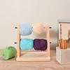 Wooden Yarn Holder Horizontal Yarn Ball Holder Double Revolving Yarn Storage Organizer