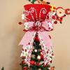Christmas Tree Topper Hat Collapsible Top Formal Hat with Striped Ribbon