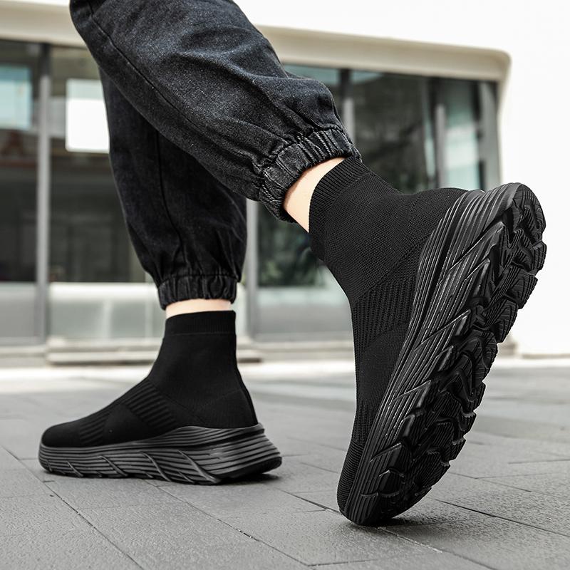 Women’s Moccasins Loafers High-top Casual Slip On Walking Shoes Summer Men’s Slip-ons Lightweight Socks Shoes for Mother Large Size 36-45