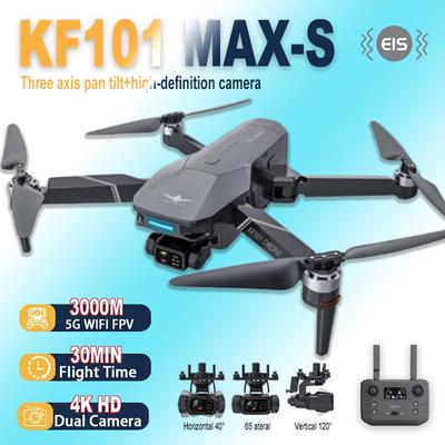 Новый KF101 MAX-S GPS Дрон 4K Профессиональная HD Камера FPV 3-осевой подвес Бесщеточный 5G WIFI Складной RC Квадрокоптер с функцией обхода препятствий 3 км 30 минут