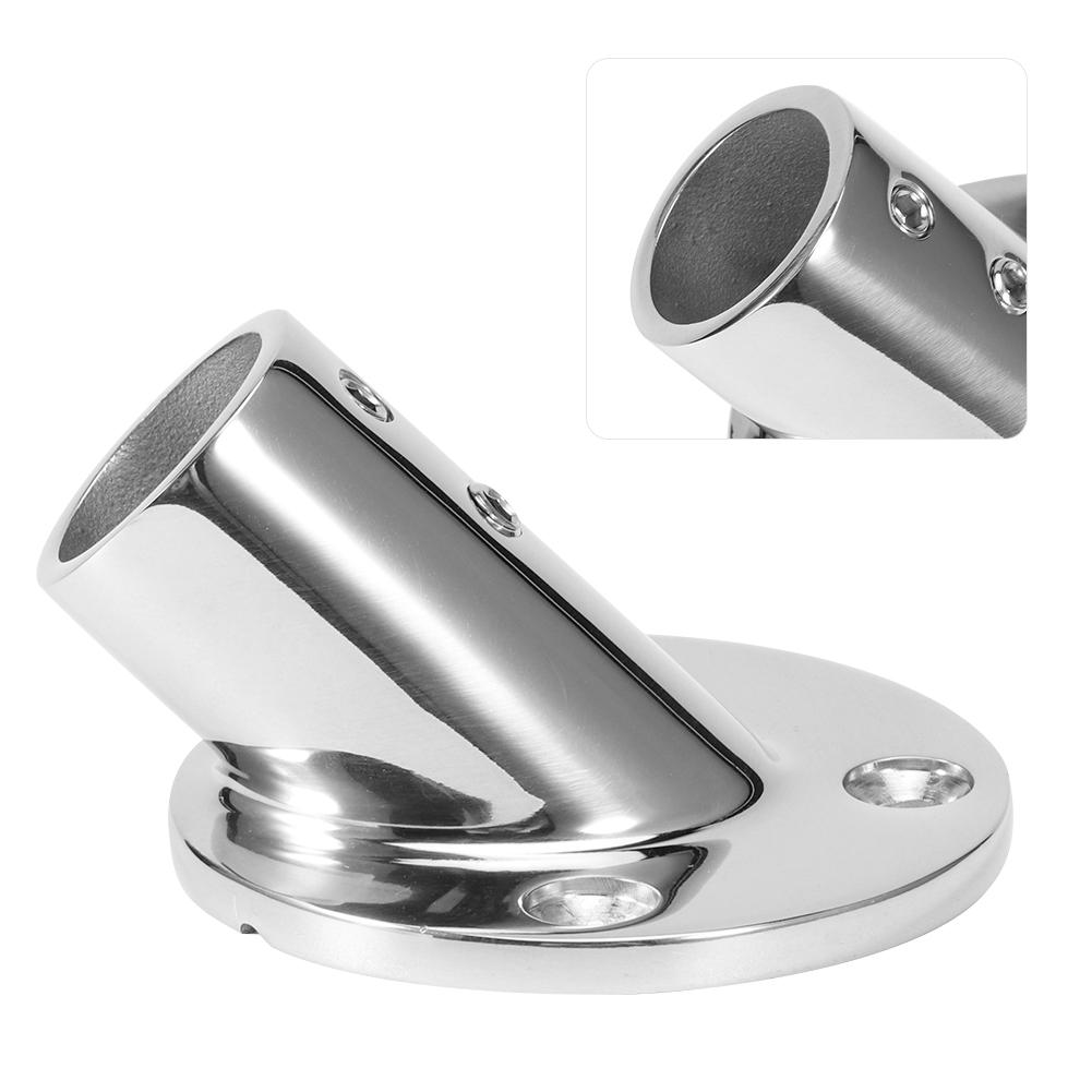 45 Degree Round Tube Base Hand Rail Railing Fitting 316 Stainless Steel Marine Boat