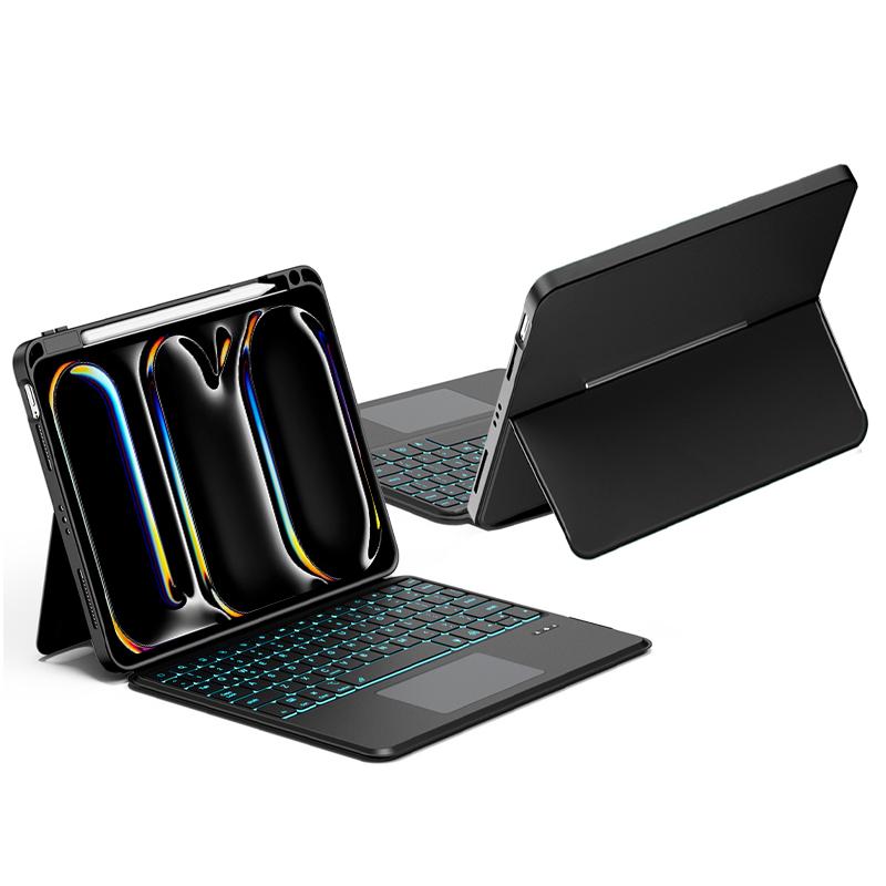 Bracket Touchpad Keyboard Suitable for iPad Pro 13" (M5/M4) Multifunctional BT Wireless Keyboard case with Pen Slot