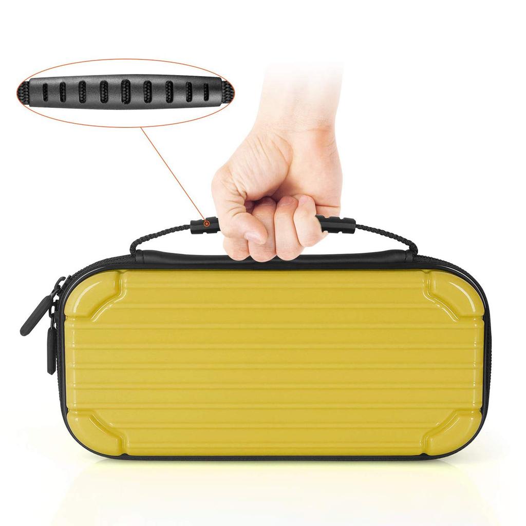 Switch Lite Hard Carrying Storage Holds 10 Game Full Yellow Case, Pouch, Bag, Cards, Dustproof, Dirt-Resistant, Shockproof, Protection,