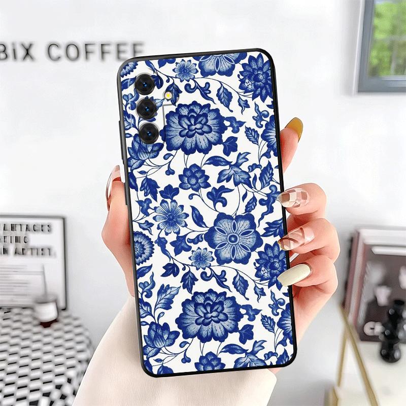 Blue And White Porcelain Pattern Soft Phone Case for Samsung A17 A37 A57 A16 A26 A36 A56 A15 A25 A35 A55 A14 A24 A34 A54 A13 A23