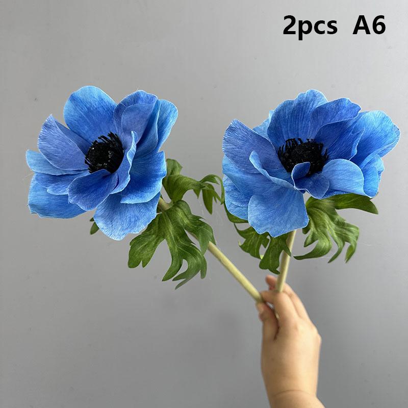 Искусственная ветка Real Touch Искусственные цветы Садовый декор Имитация цветка Розовая анемона Балконное украшение