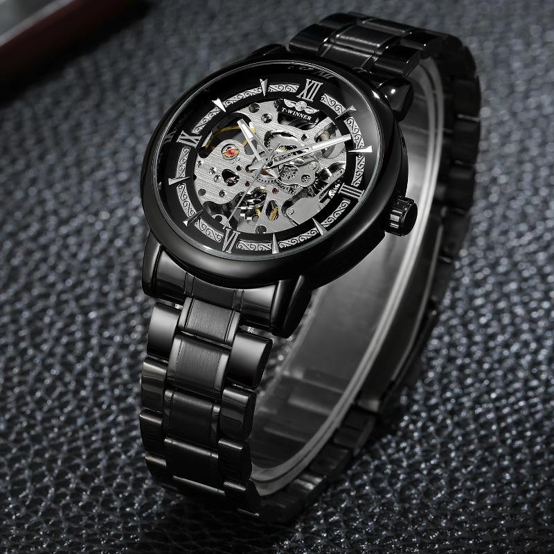 WINNER Мужские модные повседневные скелетонизированные механические часы с автоматическим механическим механизмом