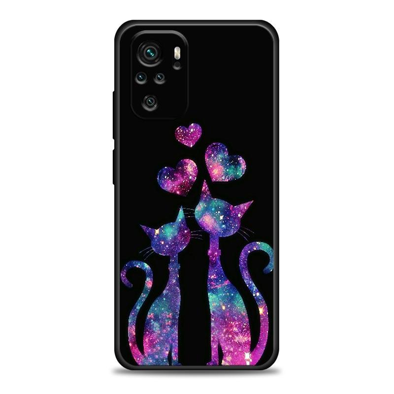 Забавный Милый Кот Лайн-Арт Чехол Для Телефона Для Xiaomi Redmi Note 11 10 9 8 Pro 9S 8A 10S 11S Мягкая Крышка Для Redmi Note 8Pro 10Pro Fundas