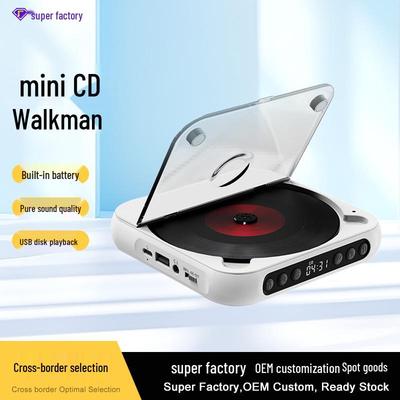 Портативный Bluetooth CD-плеер с динамиком: Компактный Walkman для студентов