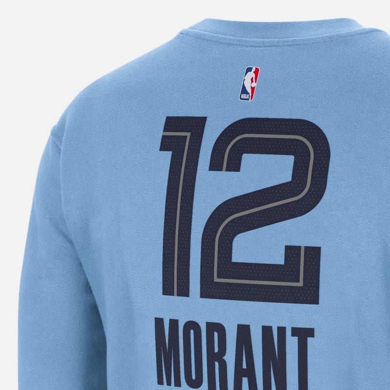 Jordan Воздушный NBA Мемфис Гризлис, Джа Морант, Свитшот с круглым вырезом, на флисовой подкладке, Мужской, Светло-синий DZ0610-422