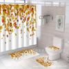 Комплект водонепроницаемых, устойчивых к плесени занавесок для душа с тыквой и кленовым листом на День благодарения - занавеска для разделительной двери без проколов для ванной комнаты