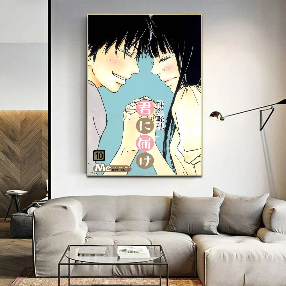Kimi Ni Todoke Аниме Самоклеящийся Арт Постер Стикер на Стену для Гостиной Бара Декора Винтажная Декоративная Картина