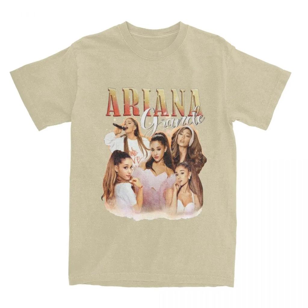 Men's Ariana Grandes Singer T-Shirts Music Album Poster Cotton Tops Short Sleeve T Shirt O Neck Pattern Tee Shirt Large Size