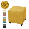 Polar Fleece Ottoman Stool Covers Elastic Thicken Square Footrest Slipcovers Dustproof Stool Covers Living Room Stool Protector