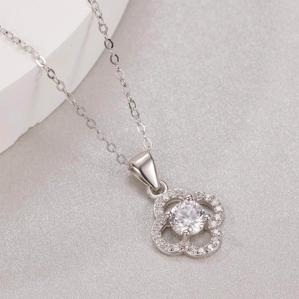Ожерелье из стерлингового серебра S925 с четырьмя листами клевера из циркония для женщин, модное, легкое, роскошное, высококачественное, с подвеской в виде счастливой травы, дизайн, чувство лета