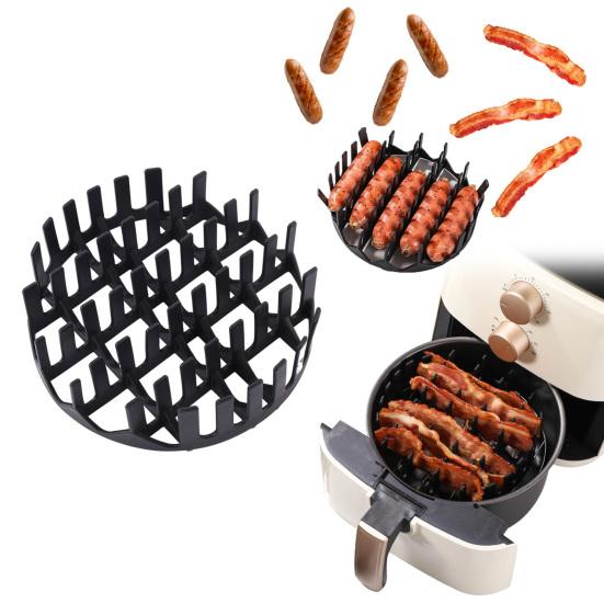 Silicone Air Fryer Liner with Hot Dog Divider Round Cooking Rack Reusable
