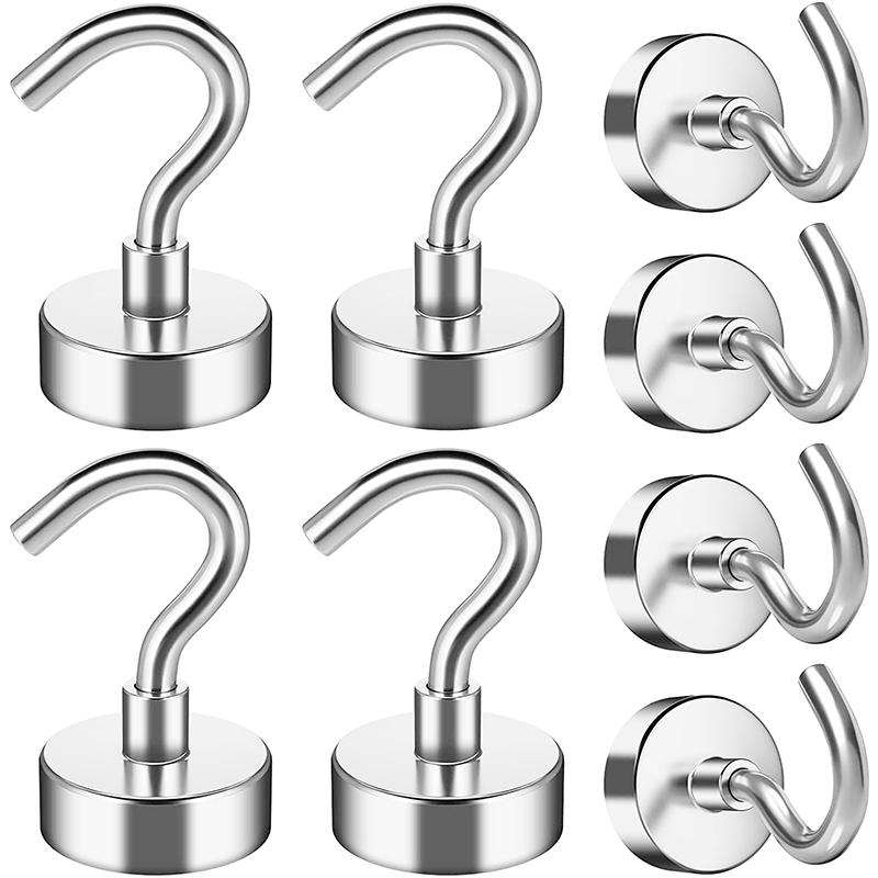 Strong Magnetic Hooks Kitchen Home Office Cup Garage Wall Hanging Magnet Hook Storage Hanger Heavy Duty Powerful Neodymium Refrigerator Surfaces Not