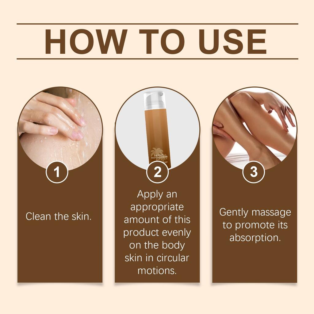 Крем для загара без солнца для тела Увлажняющий загар Здоровый загар Мягкий и комфортный Легкий загар Глубокое увлажнение