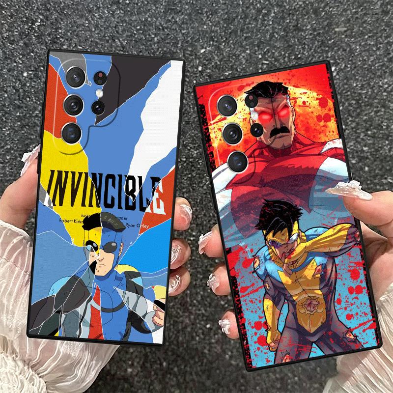 I-Invincible Anime Soft Phone Case for Samsung Galaxy S26 S25 Edge S24 Ultra S23 Plus S22 S21 FE S20 Black Cover Back Shell