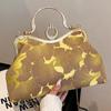 Floral Print Small Tote 2024 Designer Luxury Women Green Handbags Party Clutch Female Dinner Chain Shoulder Bags Messenger Bags
