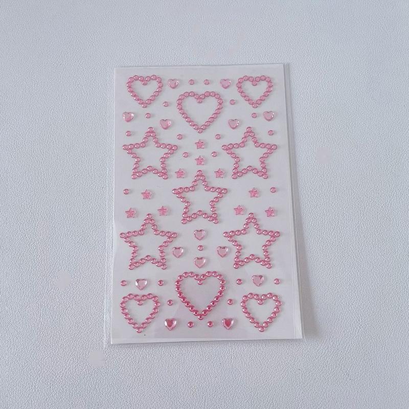 3D Star Heart Crystal Stickers Kids Diy Decoration Self Adhesive Jewelry Crafts Sparkly Rhinestone Stickers Girls Gifts
