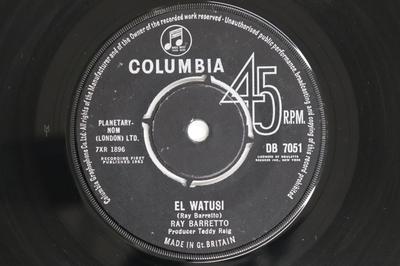 7-дюймовая пластинка РЭЙ БАРРЕТТО - El Watusi DB7051 Columbia 1963 Великобритания Латинская Б/У