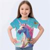 Children's Clothing Girl T-Shirt Short Sleeve Cartoon Horse 3D Print Kids Summer Clothes Casual Cute Round Neck Girl Clothes Top