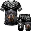 YUHA, Rottweiler Dog 3d Printed T Shirt/T-shirt Shorts Set Male Summer Sportwear Casual Men's Tracksuit Fashion Men's Clothing S
