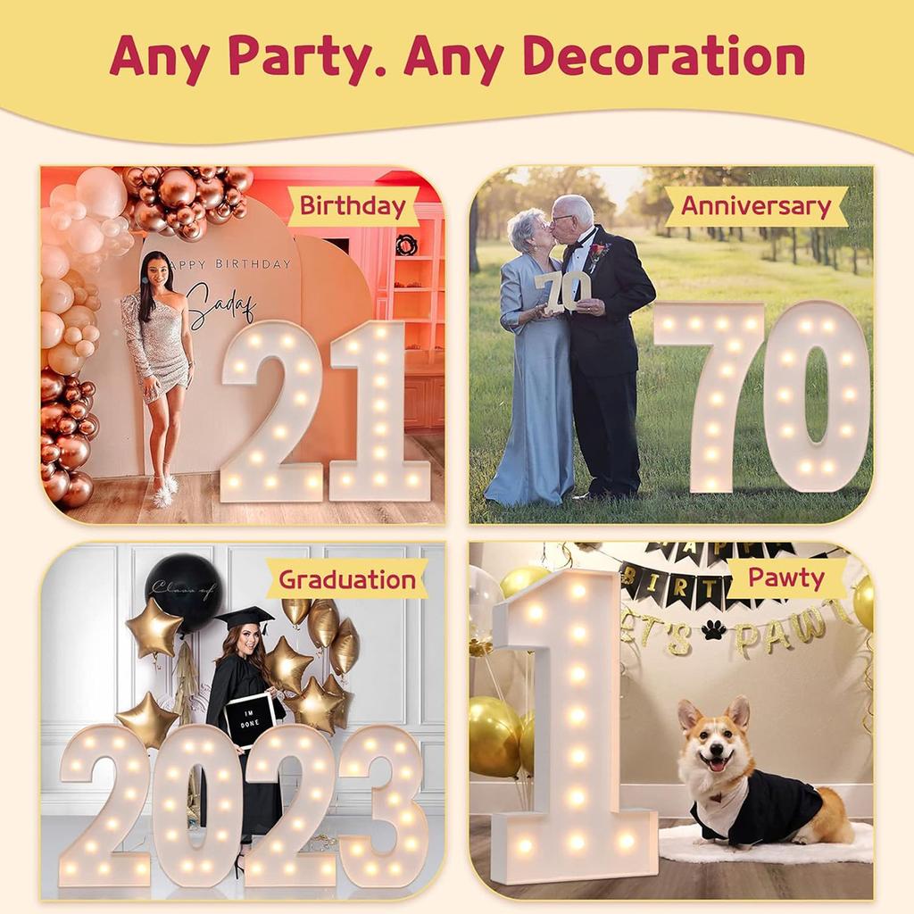 1PC 73cm Balloon Frame with Light 3D KT Board Filled Balloon Digital Model Suitable for Birthday Party, Anniversary Decorations