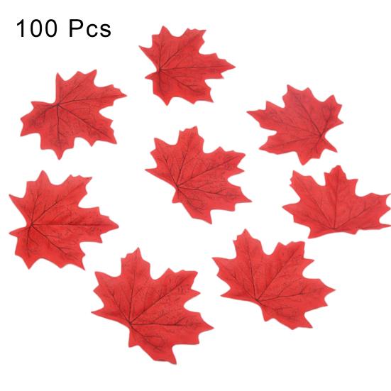 100шт искусственный клен реалистичный многофункциональный прочный красивый яркий лист для офиса