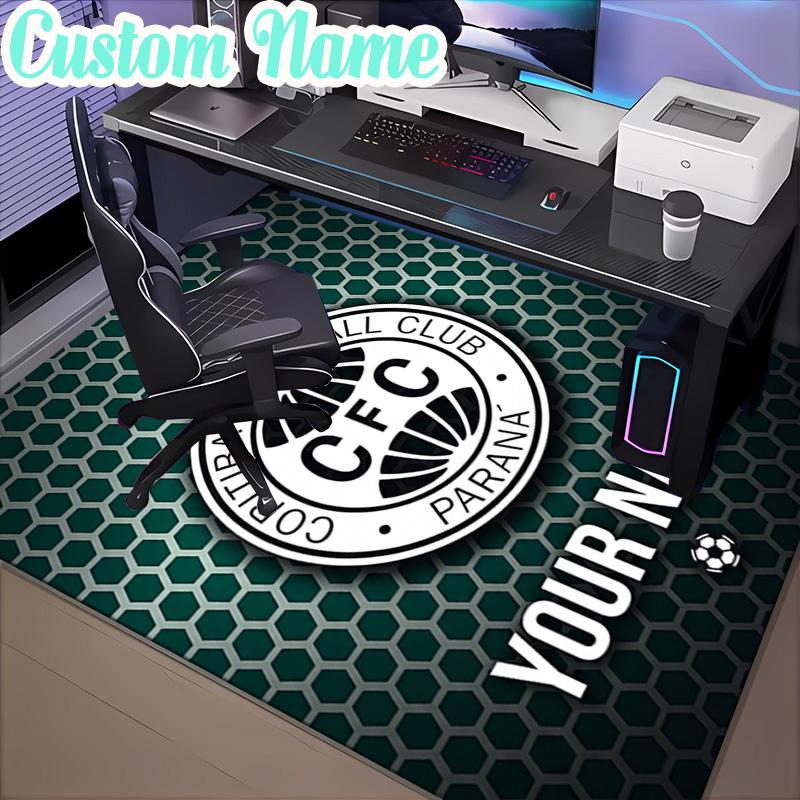 Custom Name Coritiba Football Club Emblem Rug, Office Rug, Chair Rug, Carpet for Living Rooms, Doormat Game Rug Home Decor Christmas Gifts