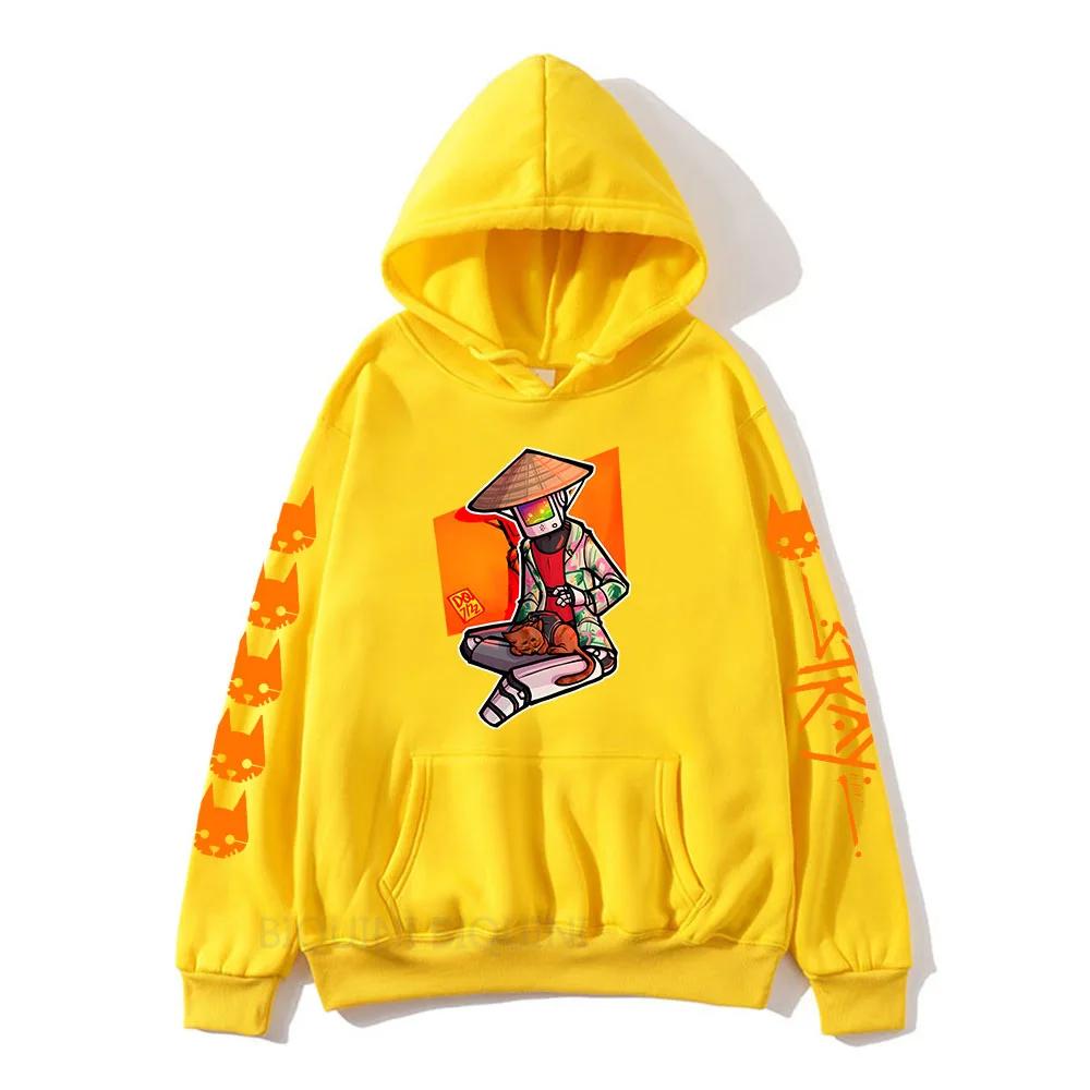 Толстовка с капюшоном Stray Game Cat and Momo Kawaii с мультяшным принтом, мужская/женская повседневная толстовка с длинным рукавом, осенний свитер StrayGame