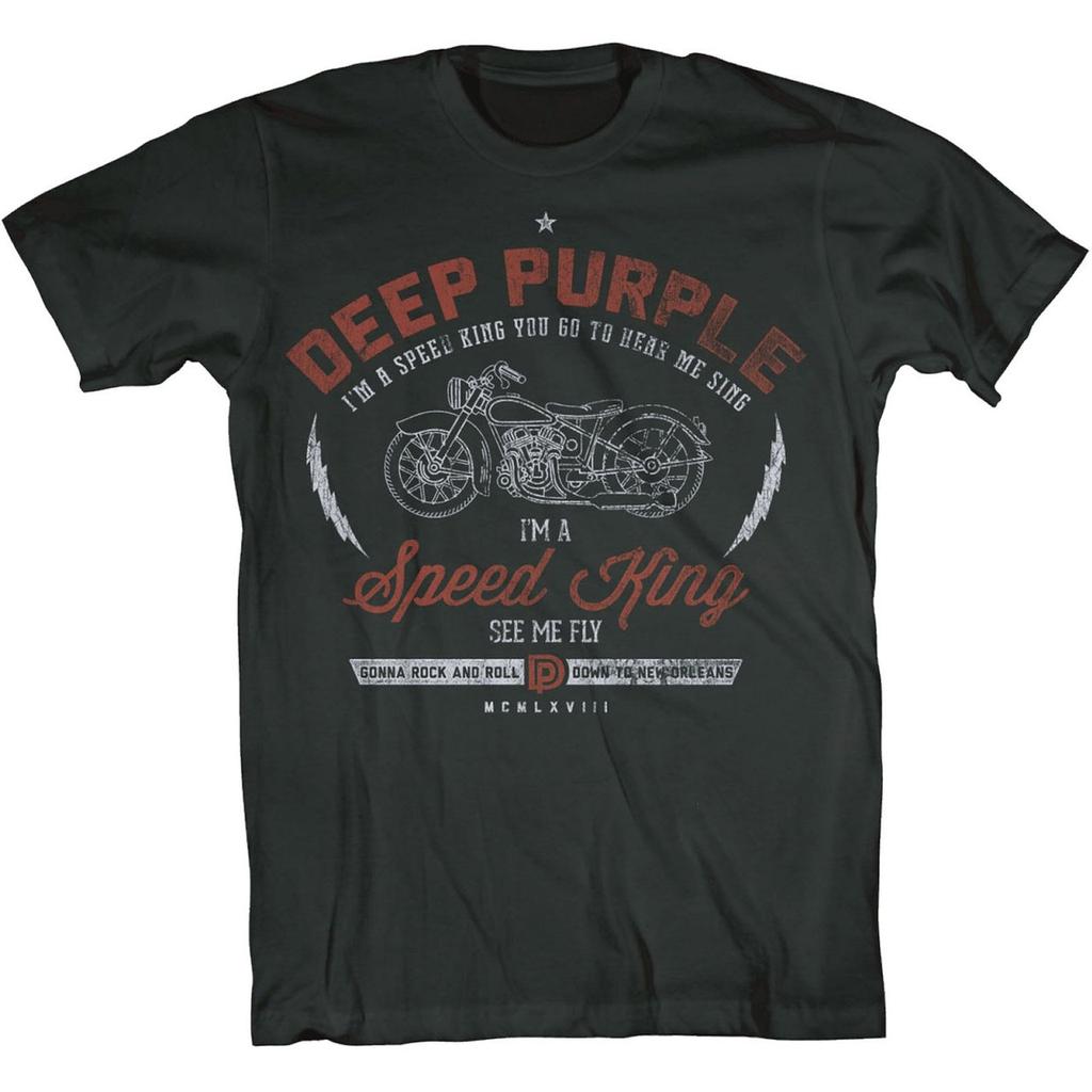 Deep Purple Группа Графика Винтажная Унисекс Футболка Унисекс Круглый вырез Хлопок Короткий рукав Y2k Оверсайз Мода Популярная Футболка Сувенир