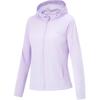 Li Ning Sports Casual Simple Solid Color Hooded Zip-Up Sweatshirt Women Sweatshirt Purple AWDU668-4