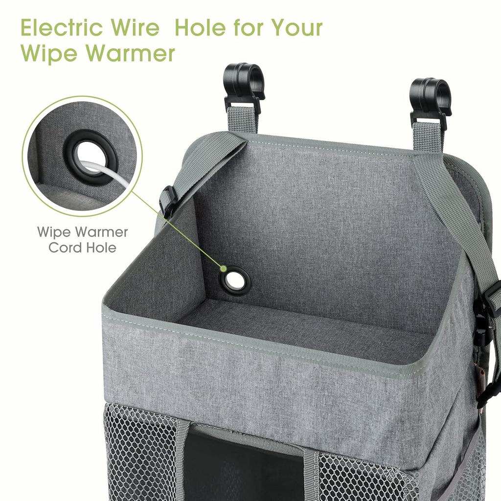 Maliton Changing Table Diaper Organizer - Baby Hanging Diaper Stacker Nursery Caddy Organizer for Cribs Playard Baby Essentials Storage - Hold 52+