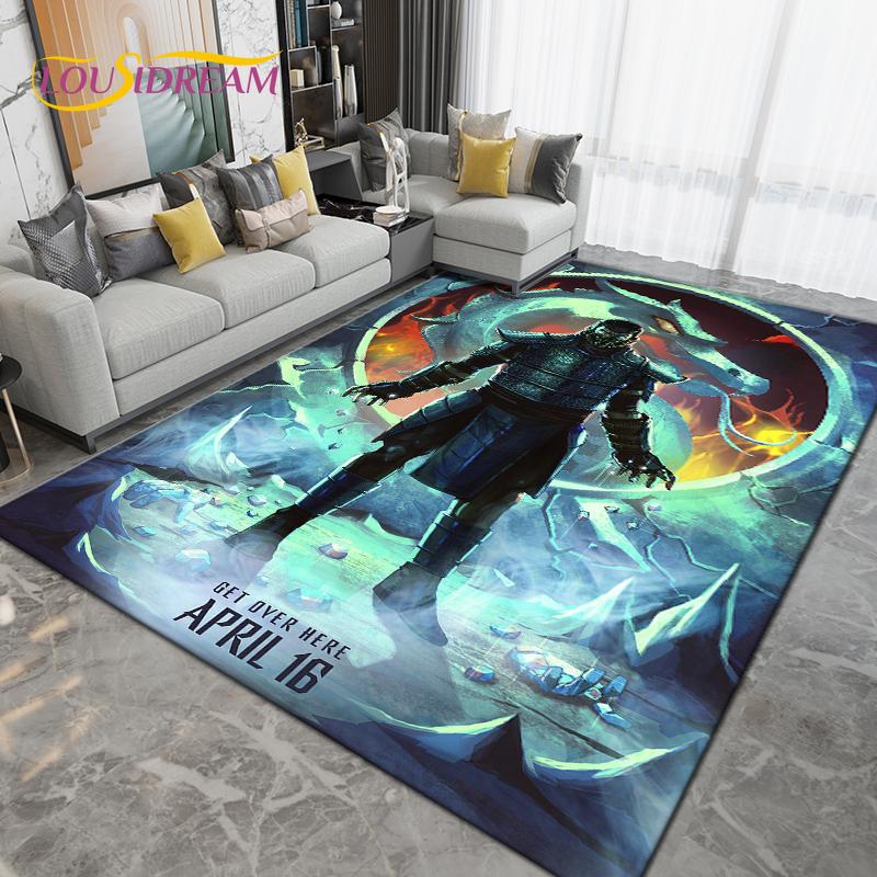 Большой коврик с рисунком Mortal Kombat, ковер для гостиной, спальни, кухни, ванной комнаты, входной коврик, нескользящие напольные коврики