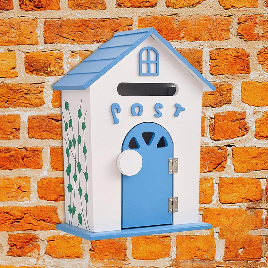 Настенный почтовый ящик для сада, деревянный почтовый ящик Mail 8,6x4,7x12,6 дюйма, многофункциональный