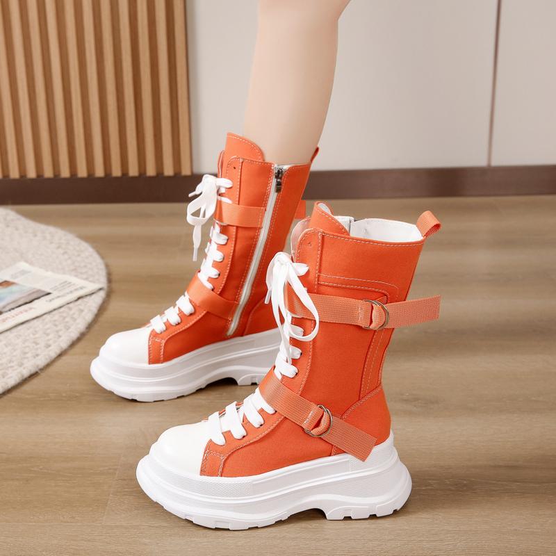 Женские ботинки Rock Shoes, женские, новинка 2024 года, ботильоны на шнуровке, женские, с круглым носком, дизайнерские, на плоском каблуке, в стиле Лолиты, модные, спортивные, женские ботинки