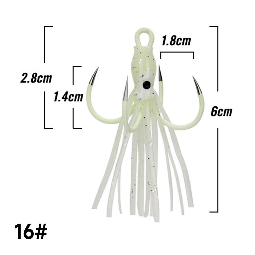 5pcs Squid Skirts Fishing Lures With Hooks Octopus Artificial Bait Fishing Jigs Luminous Fishing Hooks