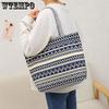 Double-sided Printed Women's Single Shoulder Bags Large Capacity Handbags Large Ethnic Style Leisure Shopping Tote Bags