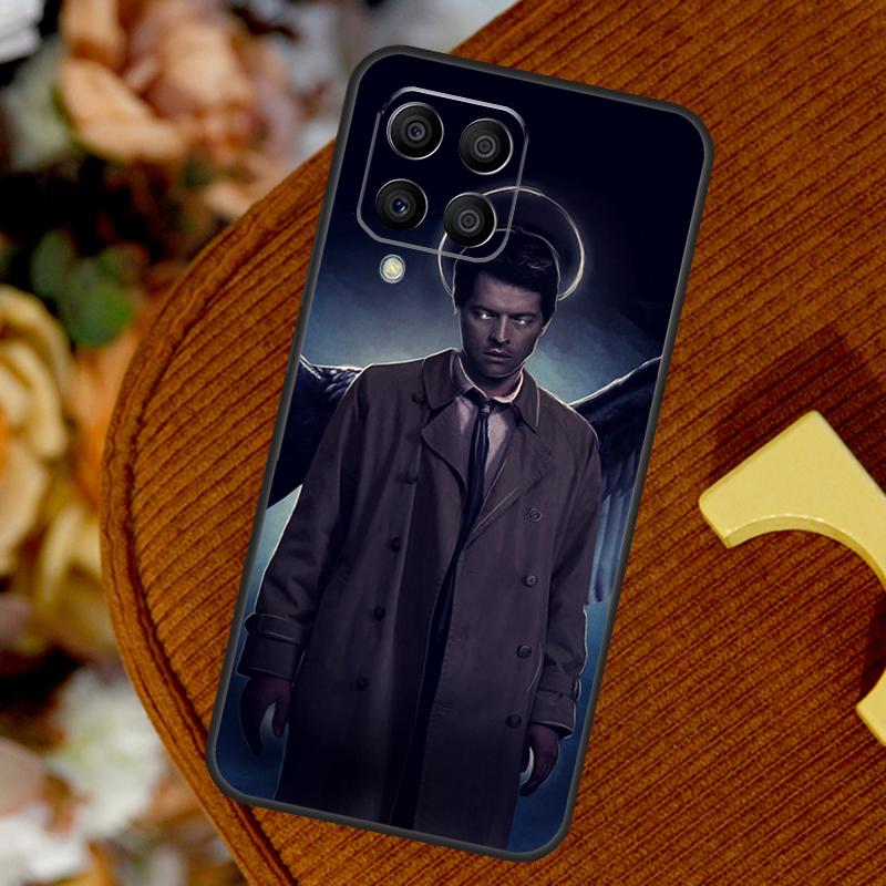 Чехол для Samsung Galaxy M33 M53 M13 M20 M11 M31 M51 M15 M55 M12 M32 M52 M14 M34 M54 M30s с ангелом Кастиэлем из Сверхъестественного